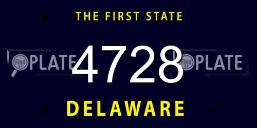 4728 Delaware License Plate
