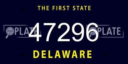 47296 Delaware License Plate