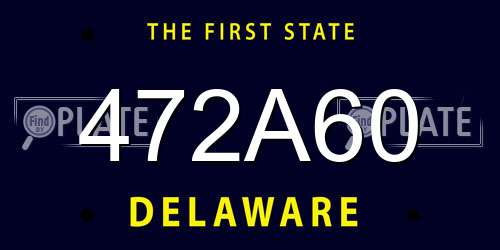 472A60 Delaware License Plate
