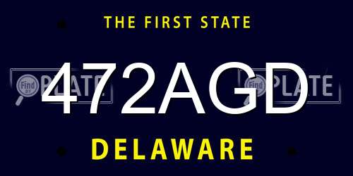 472AGD Delaware License Plate
