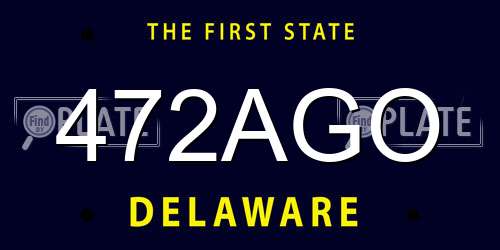 472AGO Delaware License Plate