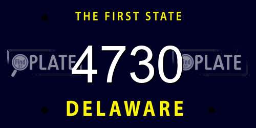 4730 Delaware License Plate