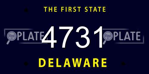 4731 Delaware License Plate