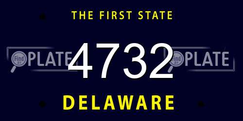 4732 Delaware License Plate