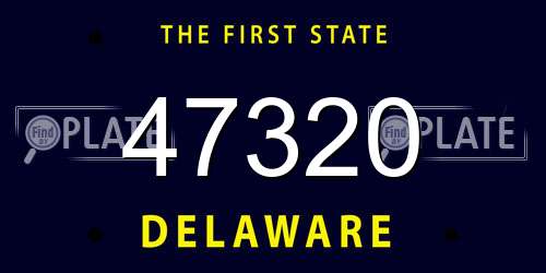 47320 Delaware License Plate