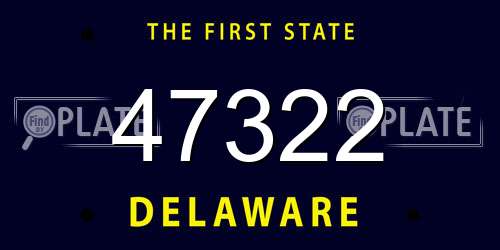 47322 Delaware License Plate