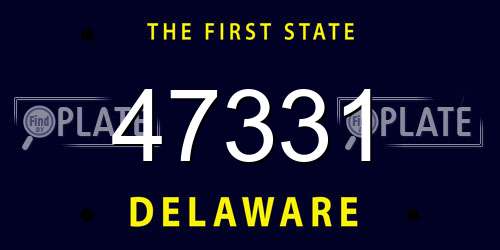 47331 Delaware License Plate