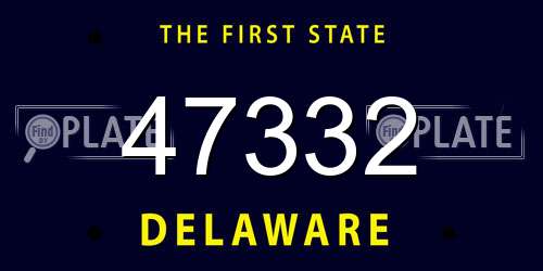 47332 Delaware License Plate