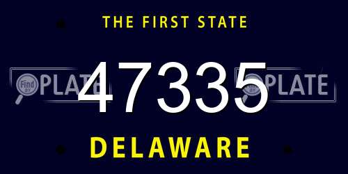 47335 Delaware License Plate