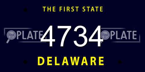 4734 Delaware License Plate