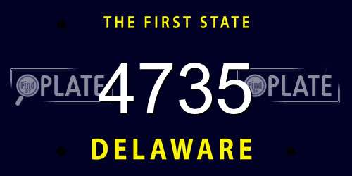4735 Delaware License Plate
