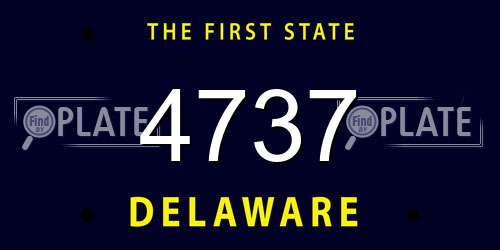 4737 Delaware License Plate