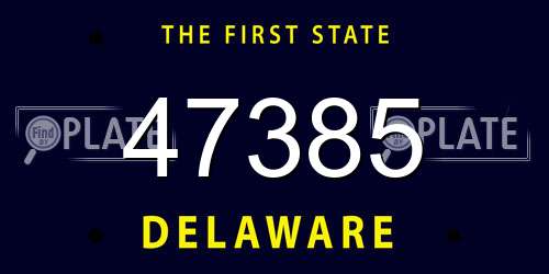 47385 Delaware License Plate