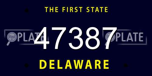 47387 Delaware License Plate