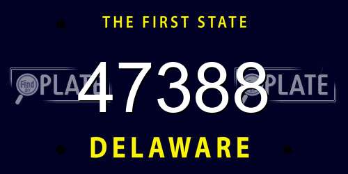47388 Delaware License Plate