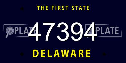 47394 Delaware License Plate
