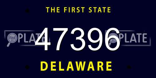 47396 Delaware License Plate