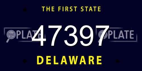 47397 Delaware License Plate