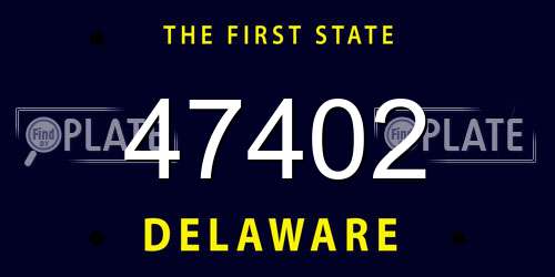 47402 Delaware License Plate