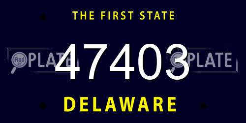 47403 Delaware License Plate
