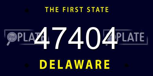 47404 Delaware License Plate
