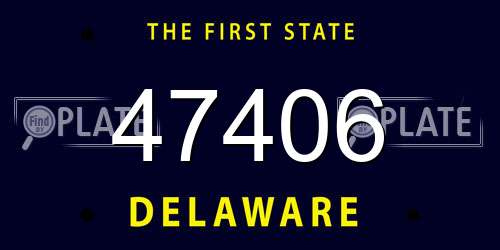47406 Delaware License Plate