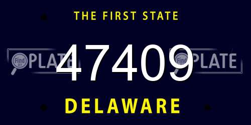 47409 Delaware License Plate