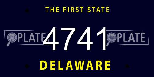 4741 Delaware License Plate
