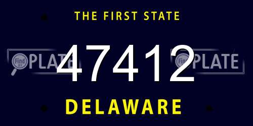 47412 Delaware License Plate