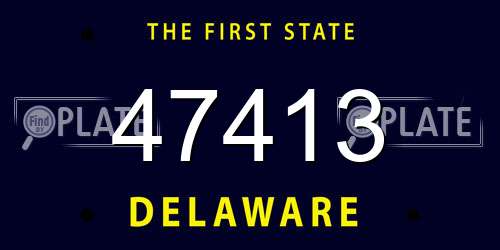 47413 Delaware License Plate