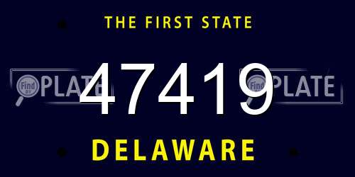 47419 Delaware License Plate