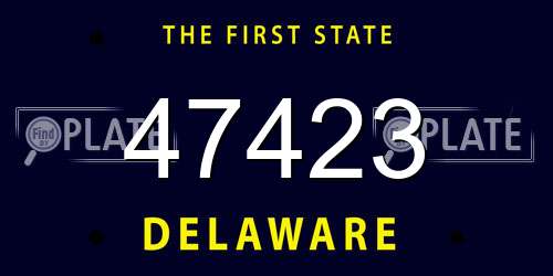 47423 Delaware License Plate