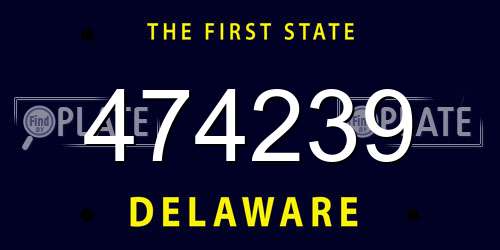 474239 Delaware License Plate