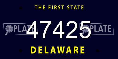 47425 Delaware License Plate