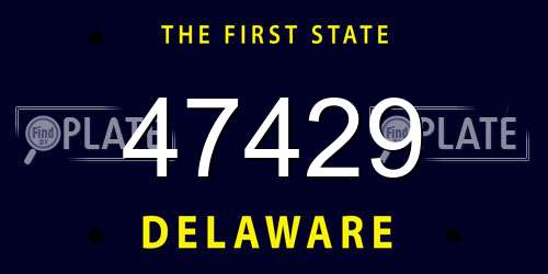 47429 Delaware License Plate