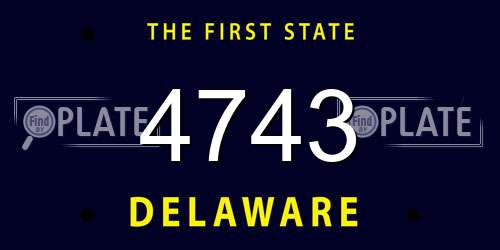 4743 Delaware License Plate