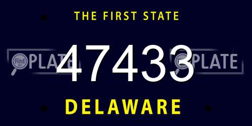 47433 Delaware License Plate