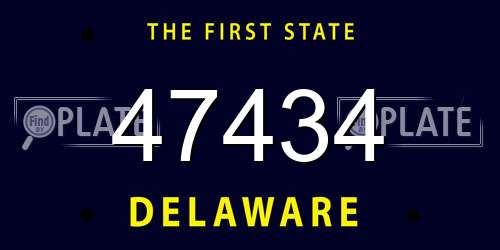 47434 Delaware License Plate