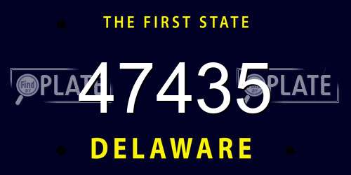 47435 Delaware License Plate