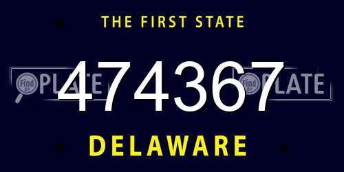 474367 Delaware License Plate