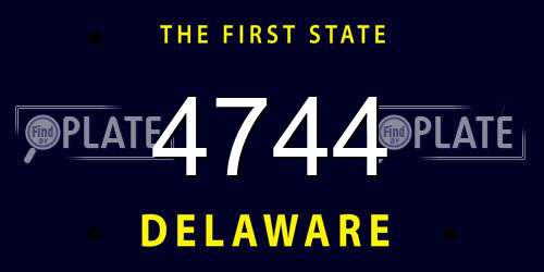 4744 Delaware License Plate