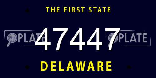 47447 Delaware License Plate