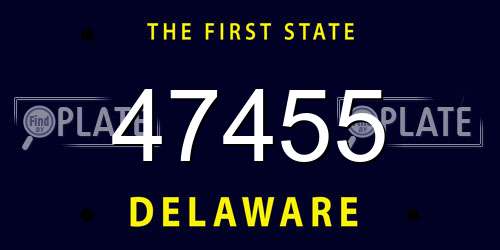 47455 Delaware License Plate