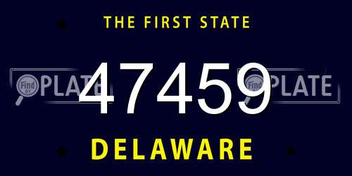 47459 Delaware License Plate