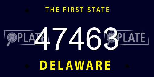47463 Delaware License Plate