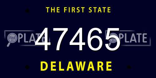 47465 Delaware License Plate