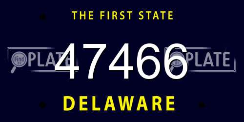 47466 Delaware License Plate