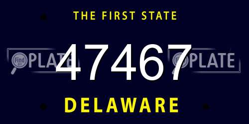 47467 Delaware License Plate