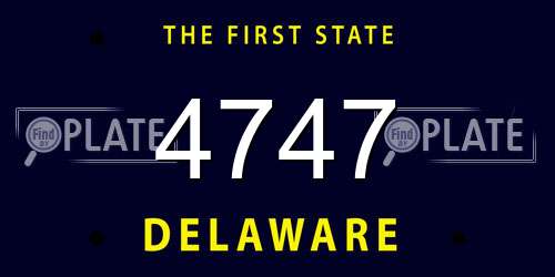 4747 Delaware License Plate