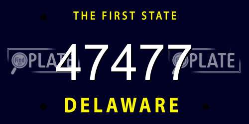 47477 Delaware License Plate
